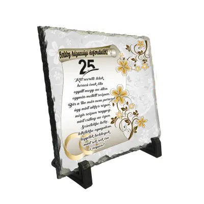 Boldog hazassagi evfordulot, piatra ardezie personalizata, cu mesaj model, pa104